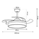 Ventilator de tavan cu LED alb Messe