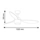 Ventilator de tavan LED Lin alb