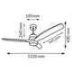 Ventilator de tavan LED din lemn alb