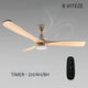 Ventilator de tavan LED din lemn de nichel