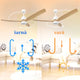 Ventilator de tavan LED din lemn alb