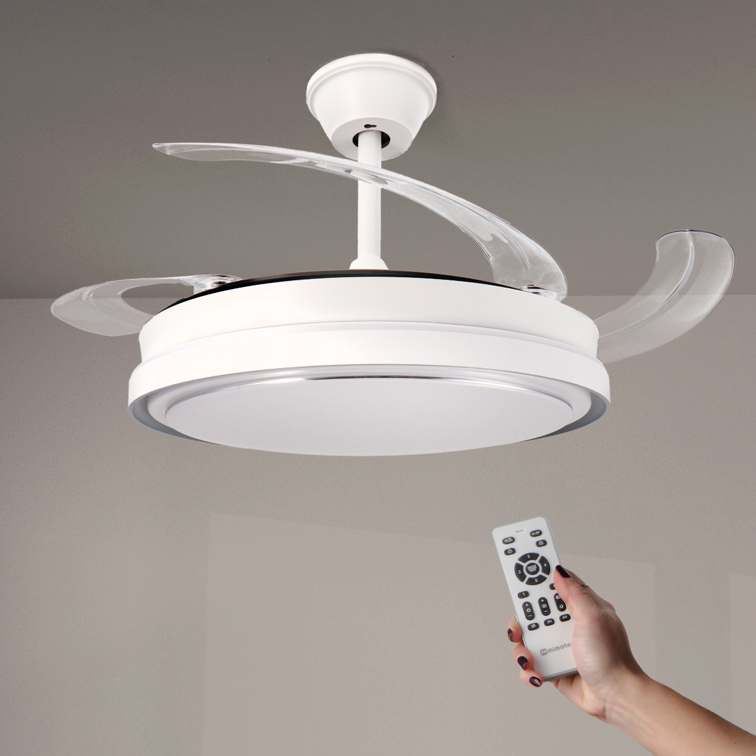 Ventilator de Tavan Cu Led Alb Messe
