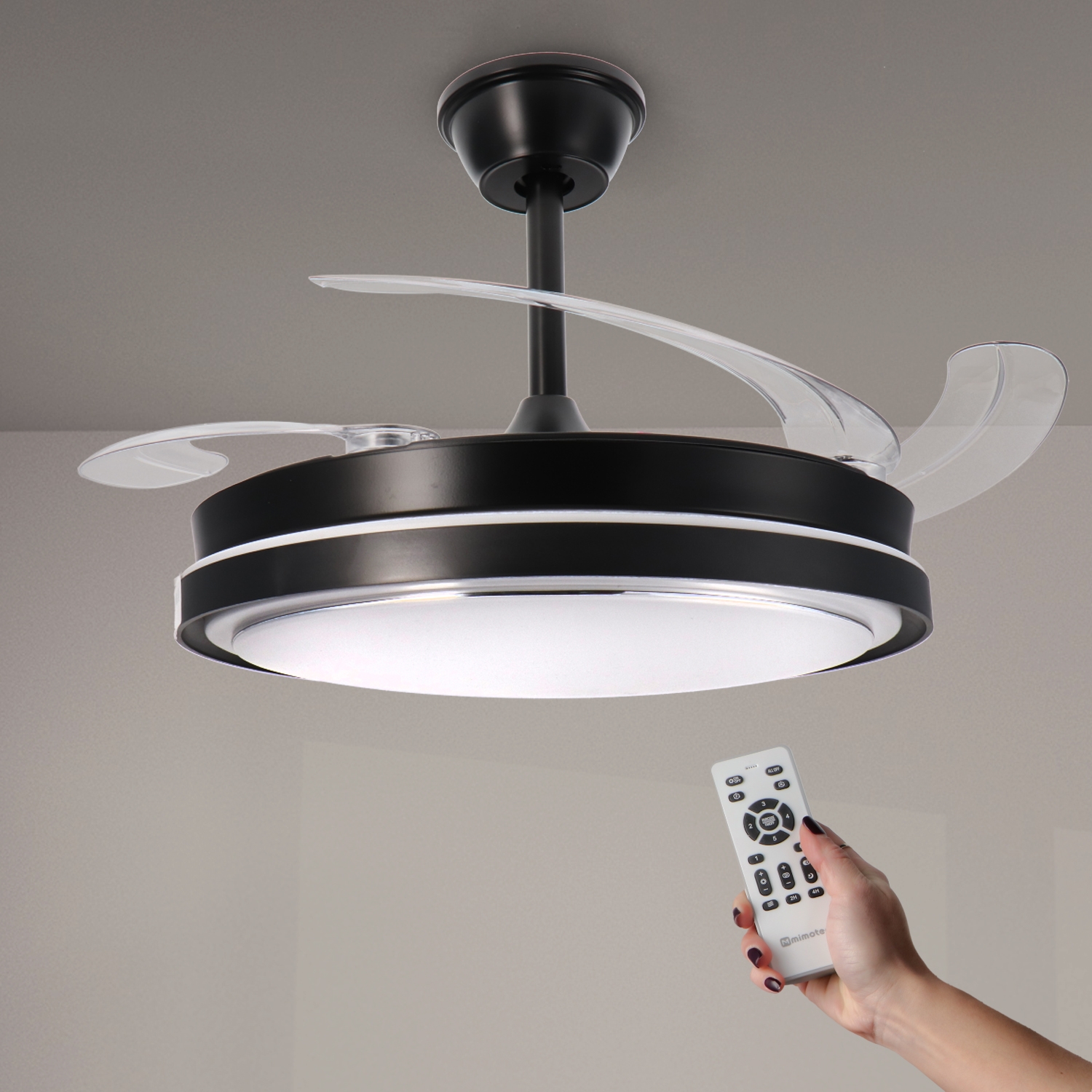 Ventilator de Tavan Cu Led Negru Messe