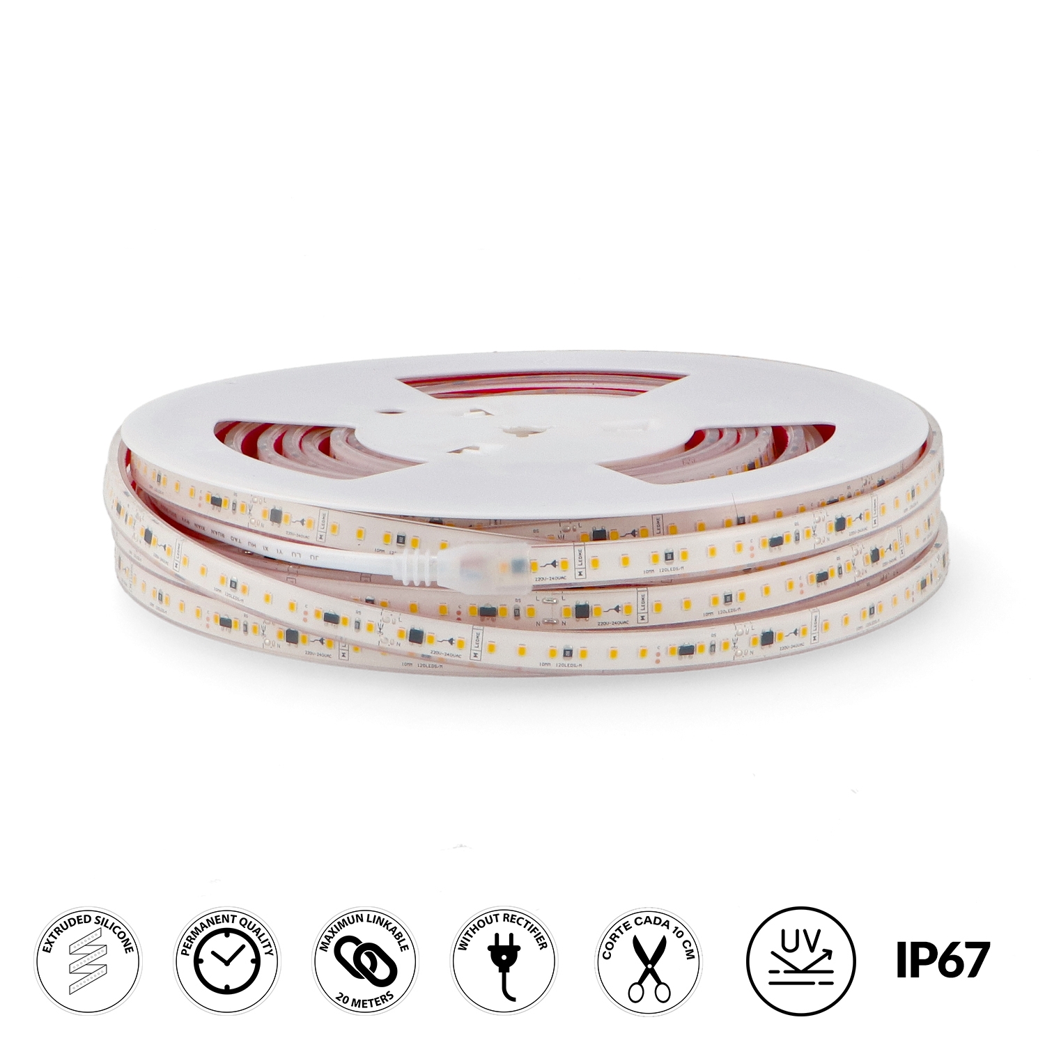 Banda Led 220Vac Smd2835 Ruzok 17W/m Ip67 - 20 Metri - Pret €/ml