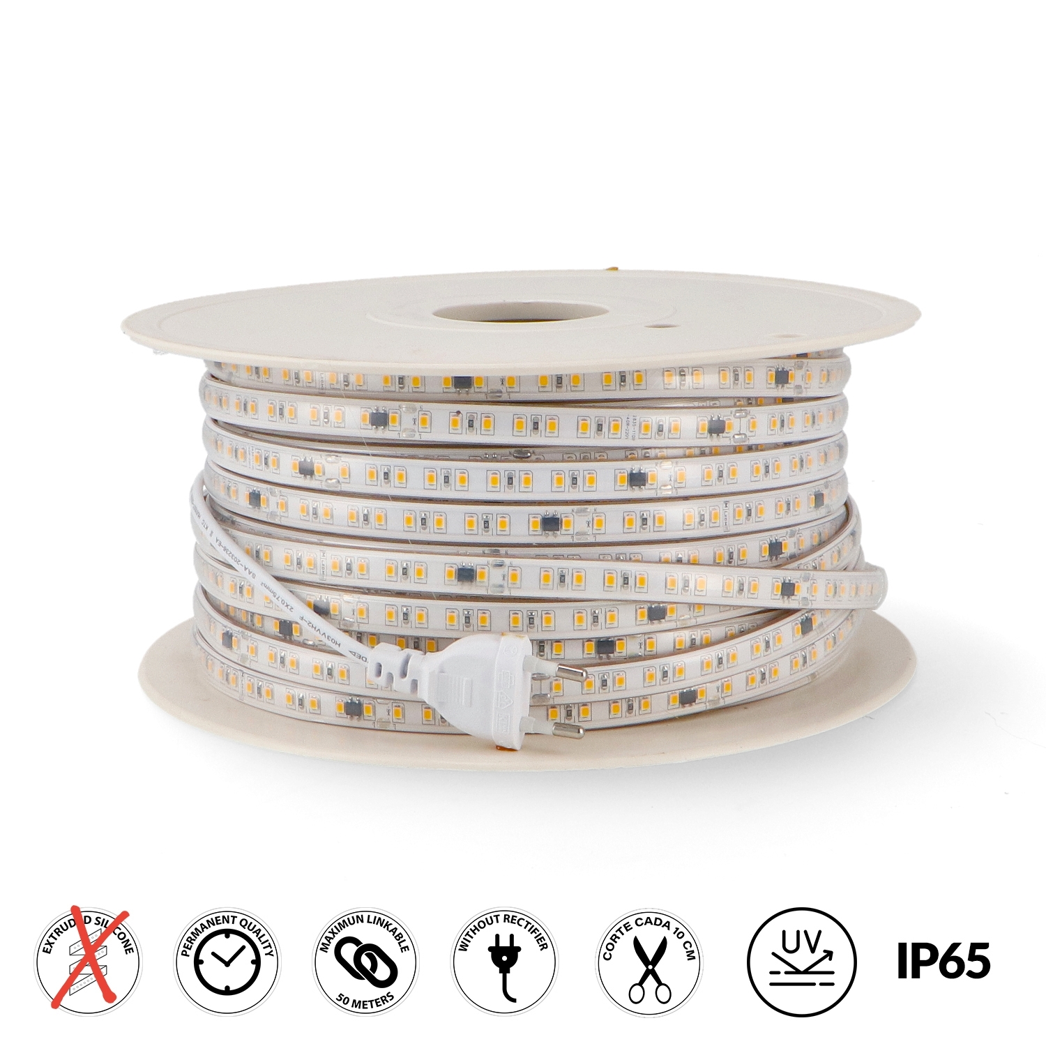 Bandă Led 220Vac Smd2835 Bergamo 12W/m Ip65 - 50 Metri