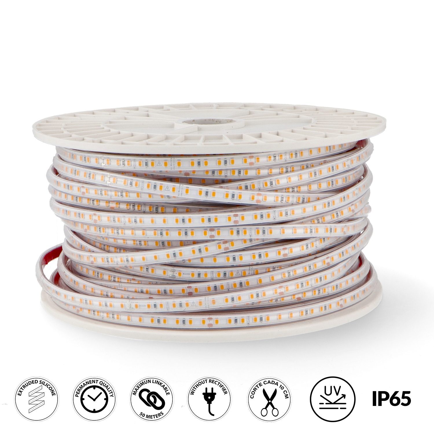Bandă Led 220Vac Smd2835 Prostrip 12W/m Ip67 - 50 Metri