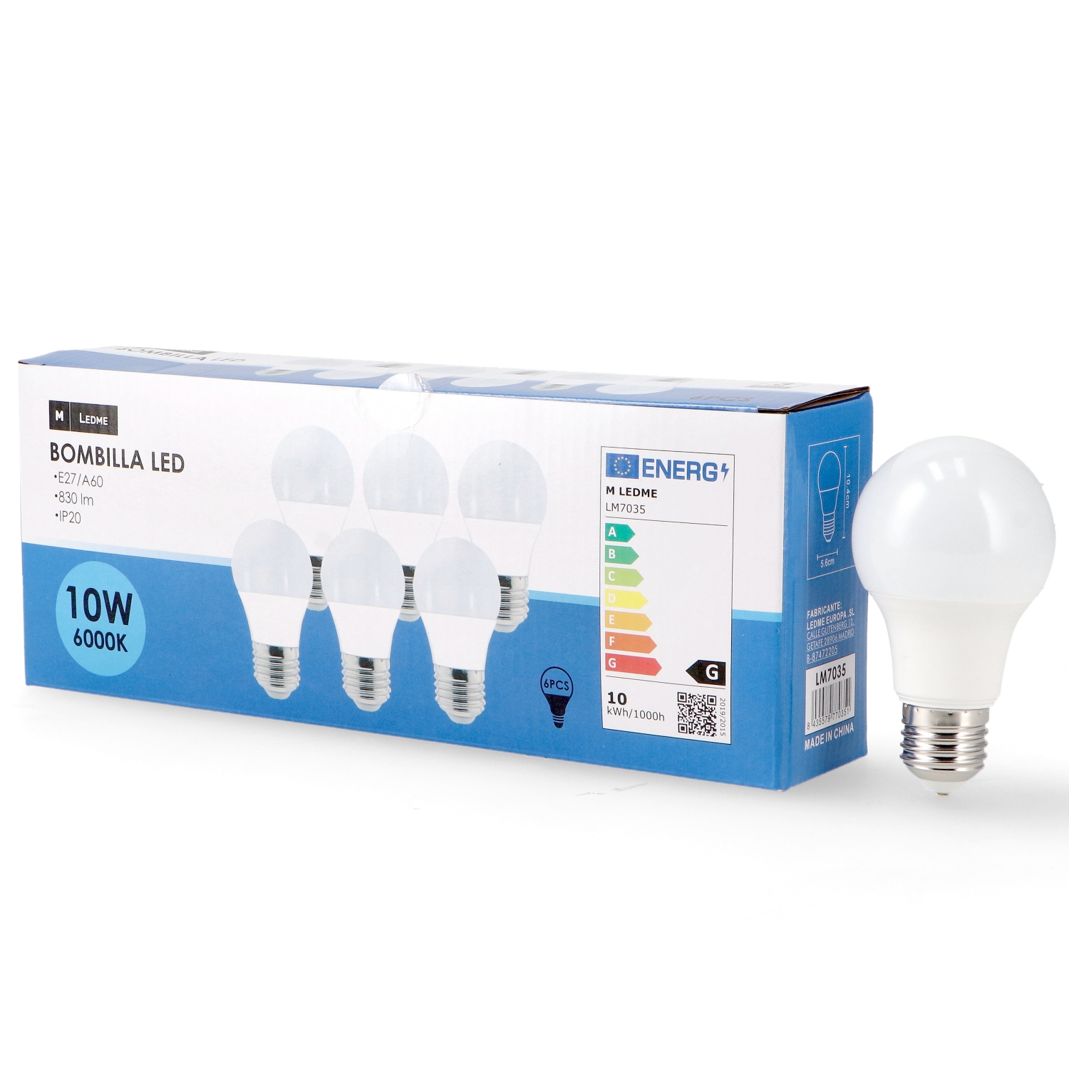 Bec Led E27 A60 10W - Pachet 6