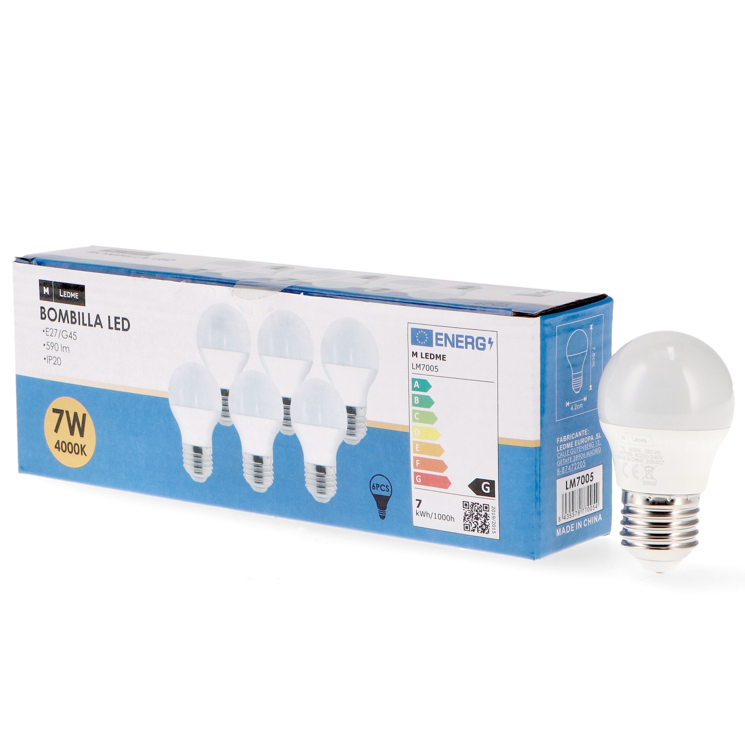 Bec Led E27 G45 7W - Pachet 6