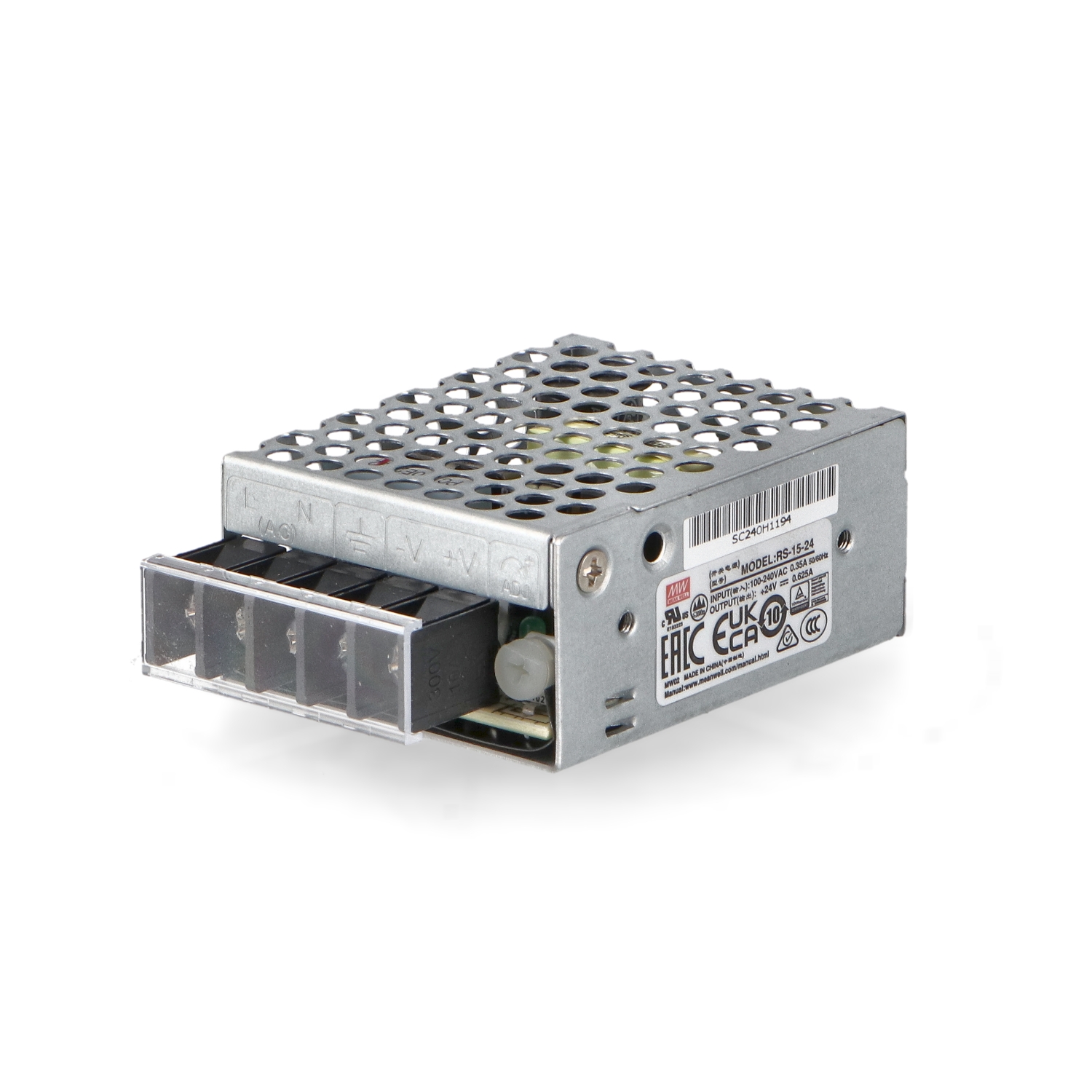 Surse de Alimentare Pentru Benzi Led Mean Well 15W 24Vdc Rs-15-24