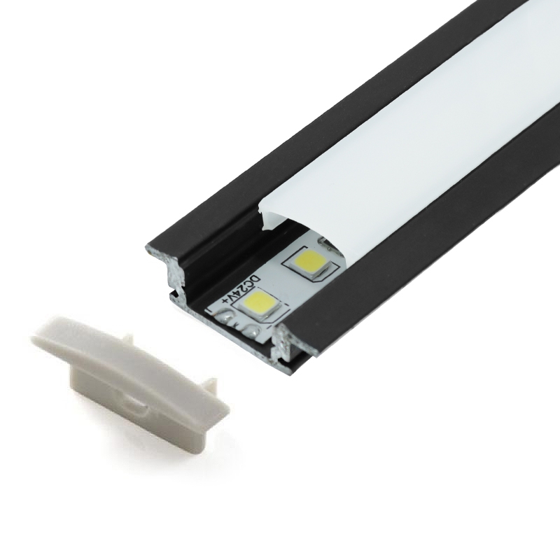 Profil Din Aluminiu Cu Aripi Pentru încorporare 2 Metri 12V/24V Negru - Dsc