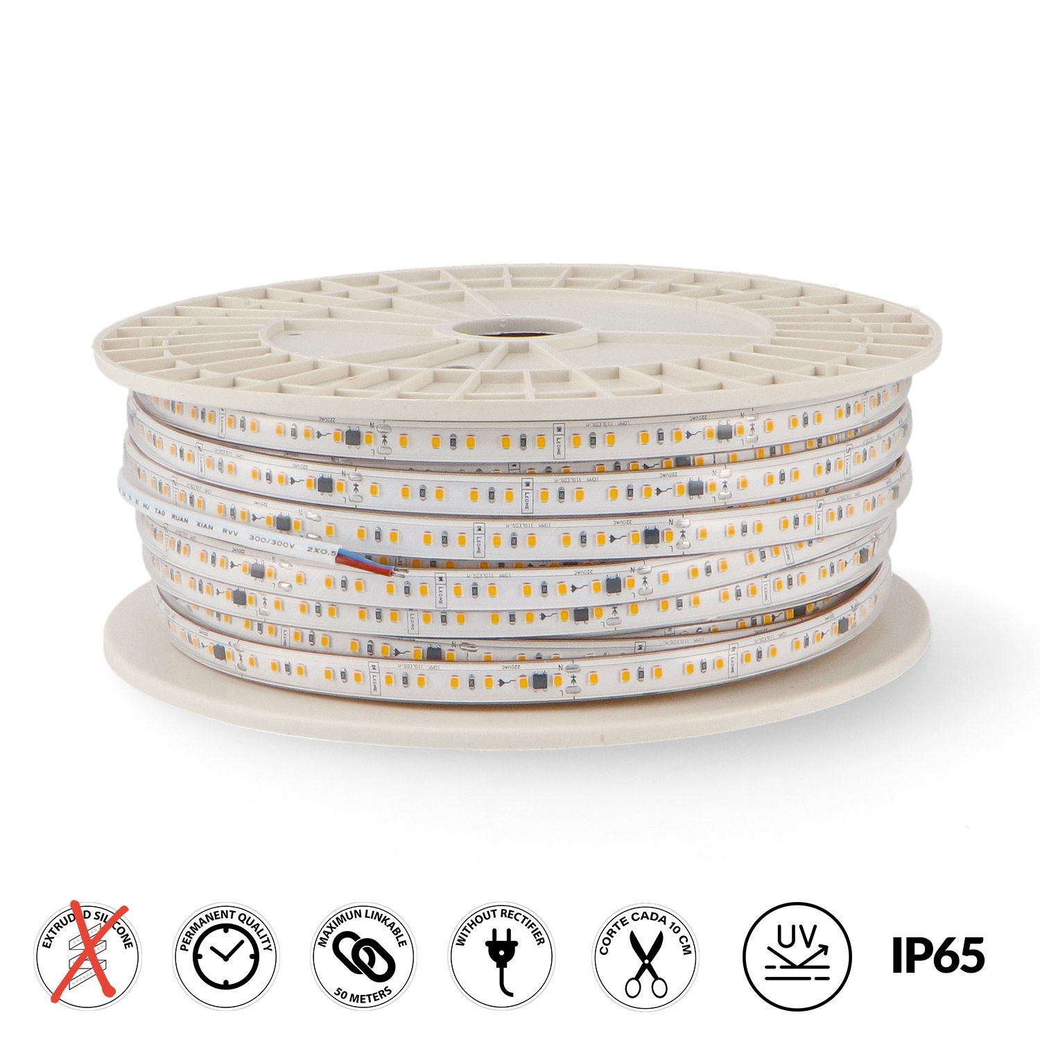 Bandă Led 220Vac Smd2835 Bergamo 17W/m Ip65 - 50 Metri