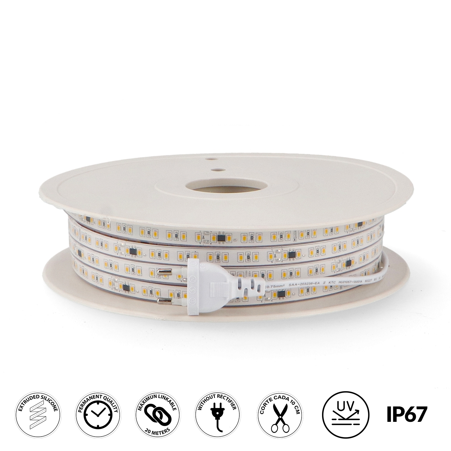Banda Led 220Vac Smd2835 Brescia 12W/m Ip67 - 20 Metri - Pret €/ml