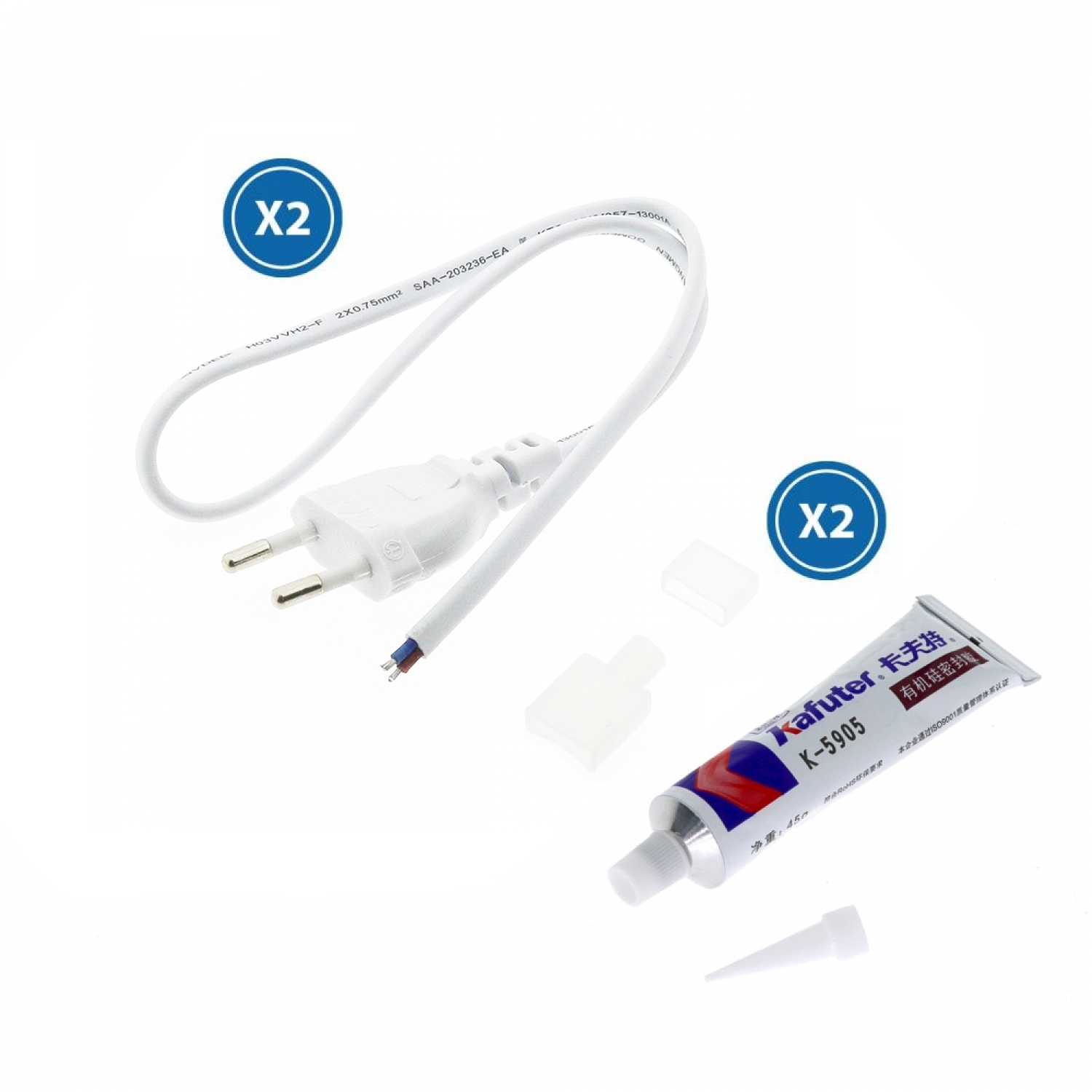 Cablu Adaptor Pentru Banda Led 220Vac Ruzok / Brescia 500Mm