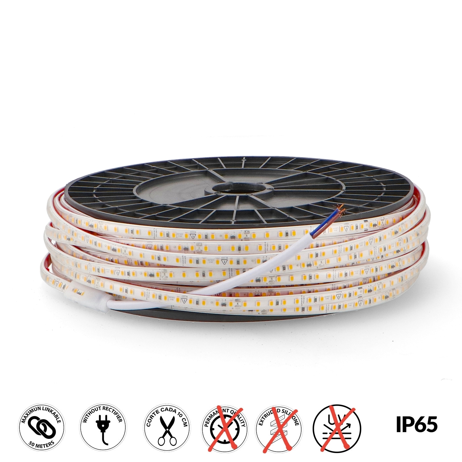 Bandă Led 220V Ac Smd2835 Ecofast 10W/m Ip65 - 50 Metri