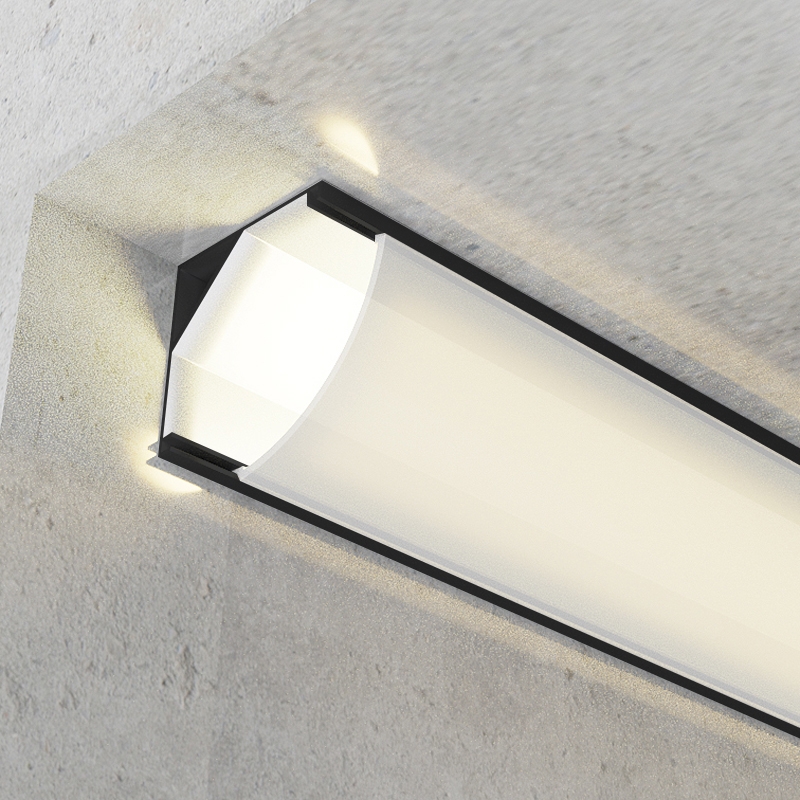 Profil Aluminiu L 2 Metri 12V/24V Negru - Dsc