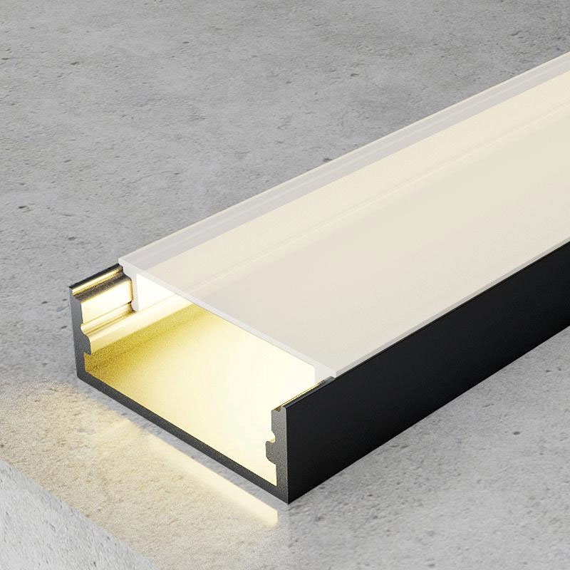 Profil Din Aluminiu Minim Lacuit Negru - 2 Metri