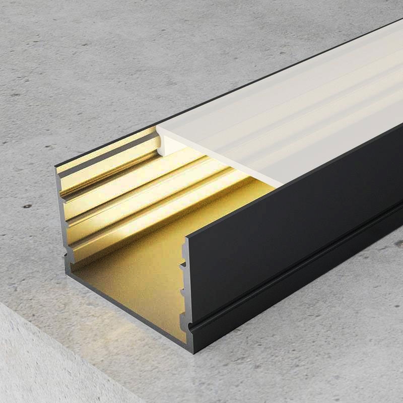 Profil Din Aluminiu Rok Lacuit Negru - 2 Metri