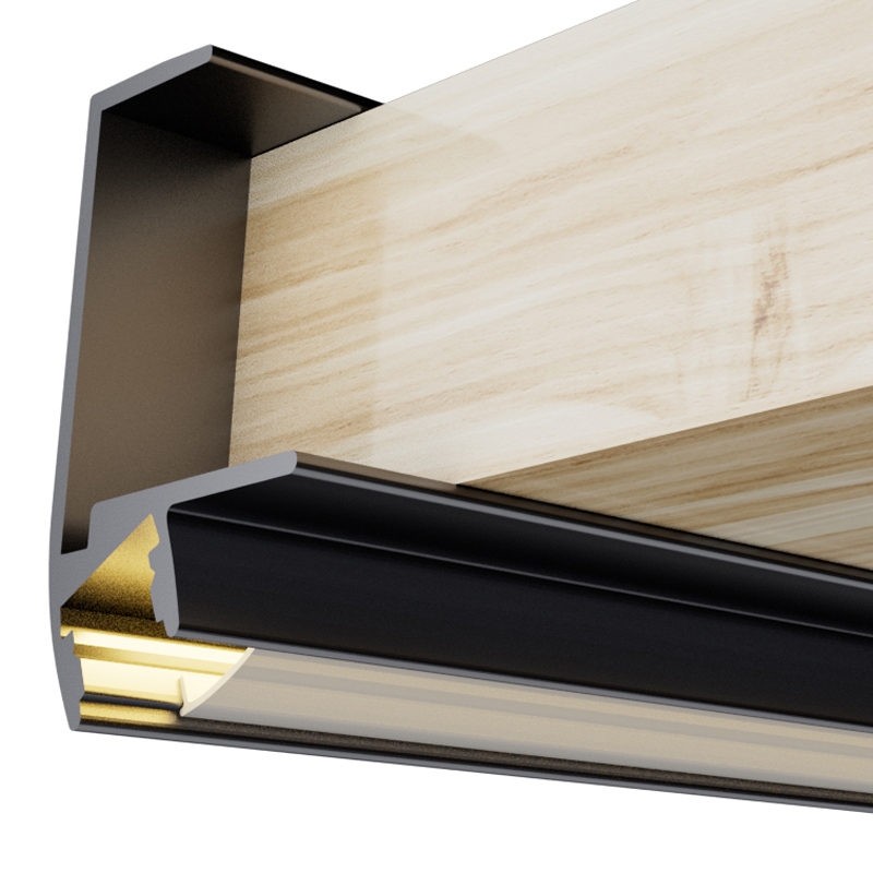 Profil Din Aluminiu Lacuit Keo Black - 2 Metri