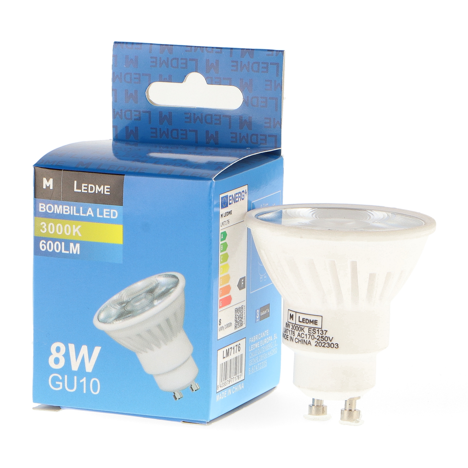 Bec Led Gu10 Cobpro 8W 12º