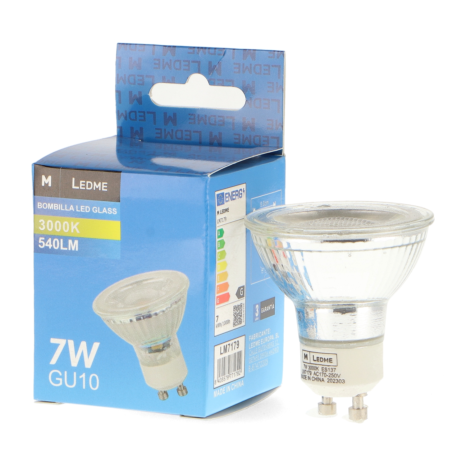 Bec Led Sticla Gu10 7W 38º