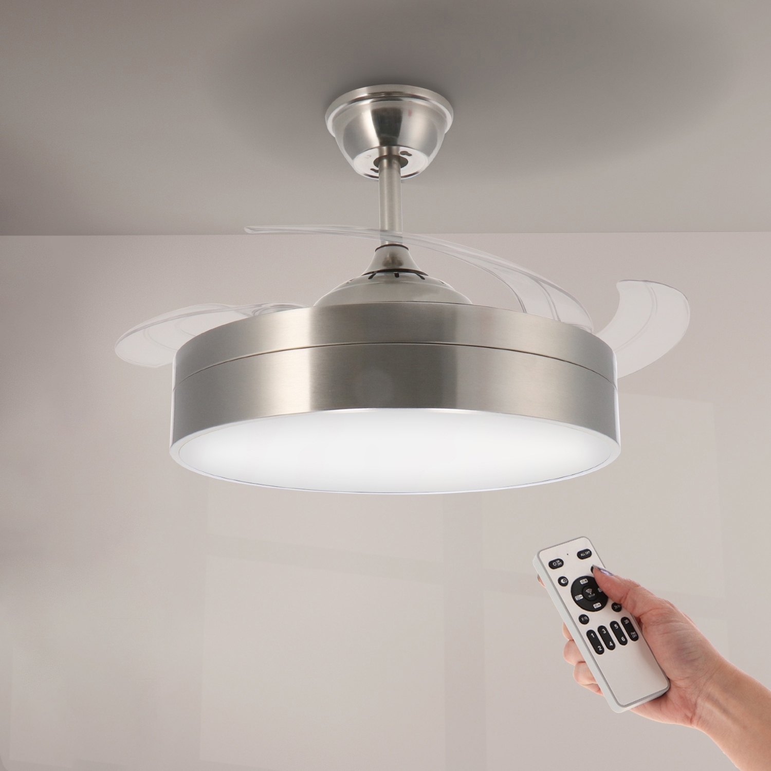 Ventilator de Tavan Cu Led-Uri Messe Nickel