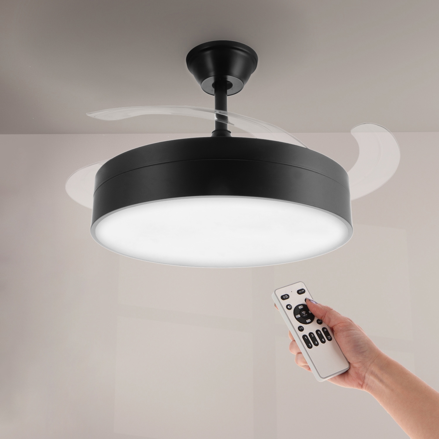 Ventilator de Tavan Cu Led Negru Messe