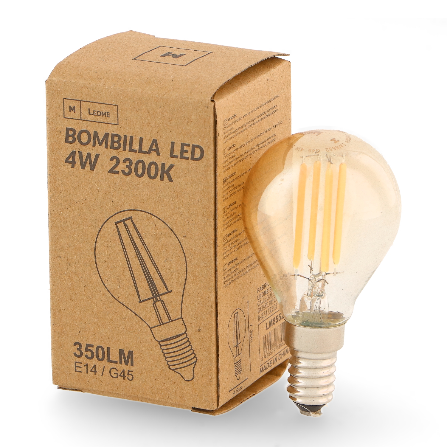Bec Led Filament E14 G45 4W Chihlimbar