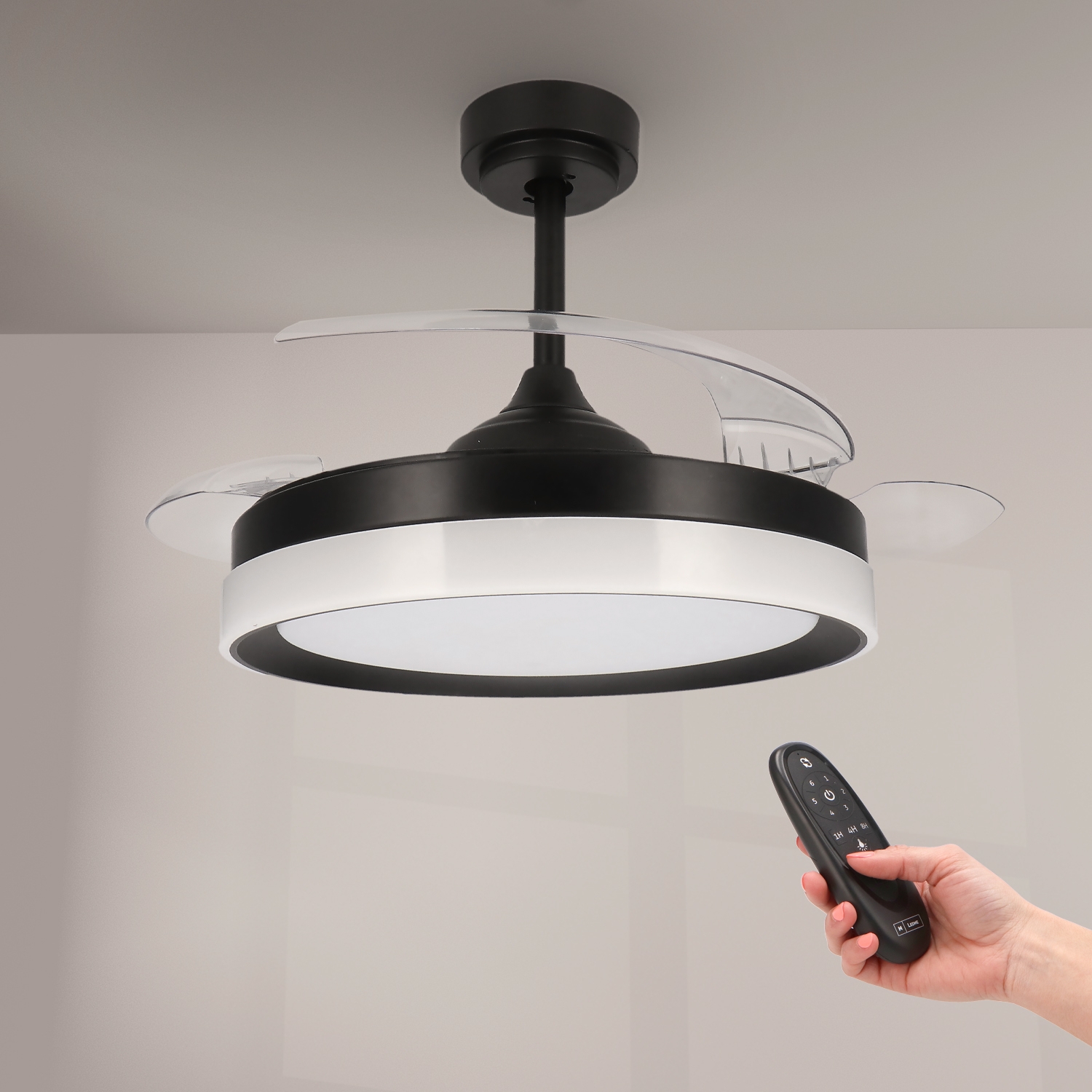 Ventilator de Tavan Cu Led Negru Yeray